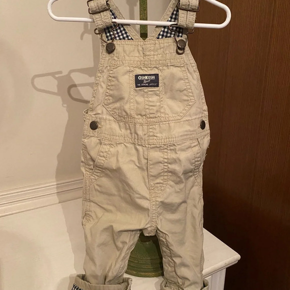 Oshkosh B’Gosh Khaki Overalls - Picture 2 of 9